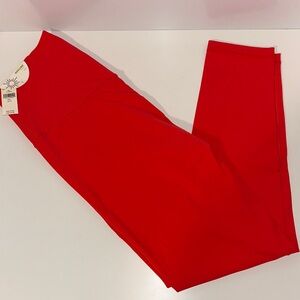 NWT aerie Bright Red Leggings Size Large